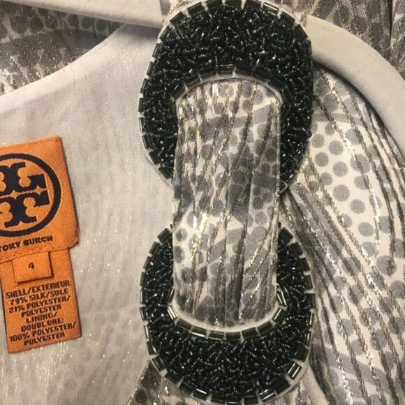 Tory Burch Metallic Evening Cocktail Party Dress - Size 4 - Picture 4 of 5